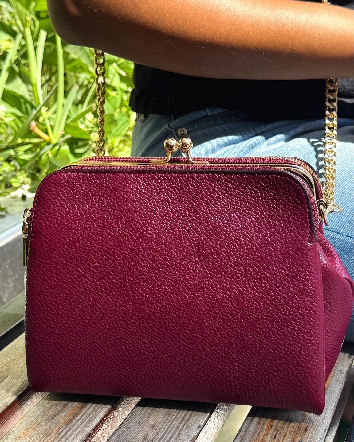 The Kiva, an evening bag with interchangeable straps by The Bag Depot.