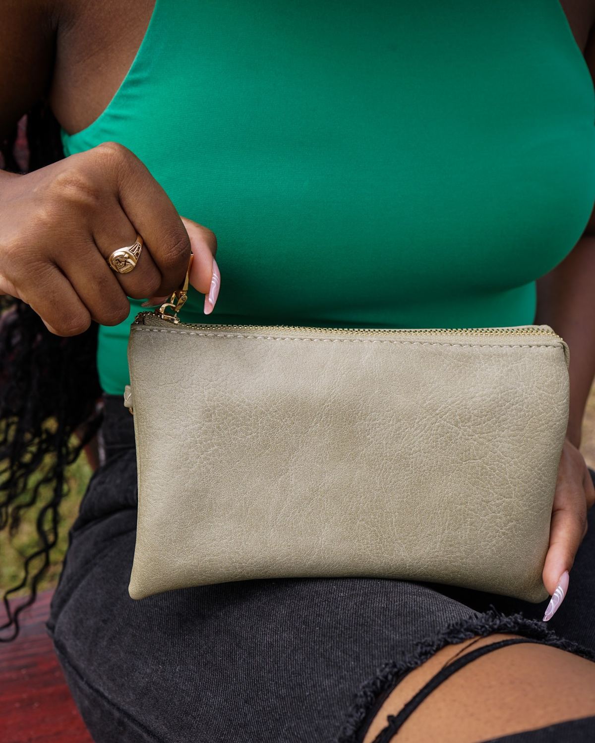 The Riley, The Bag Depot's best-selling tan crossbody bag with built-in cardholders.